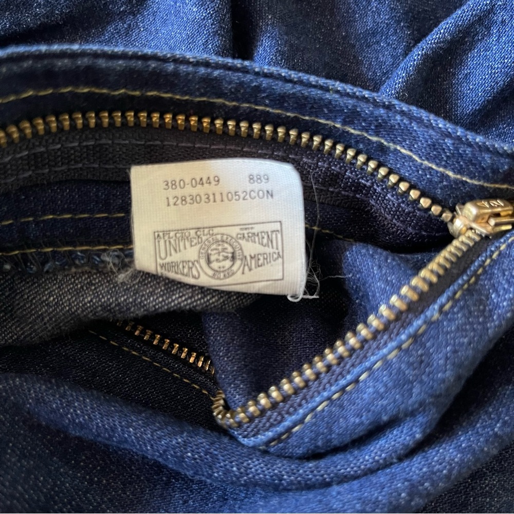 VTG Lee Denim Jean Midi Skirt Modest Prairie Pleated Sz 13 80’s Cottage Core - Picture 6 of 12
